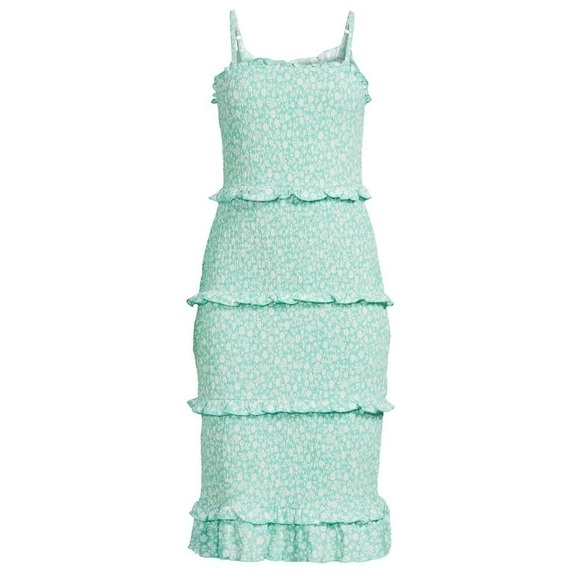 No Boundaries Juniors Fully Smocked Dress with Ruffles - Picture 1 of 4